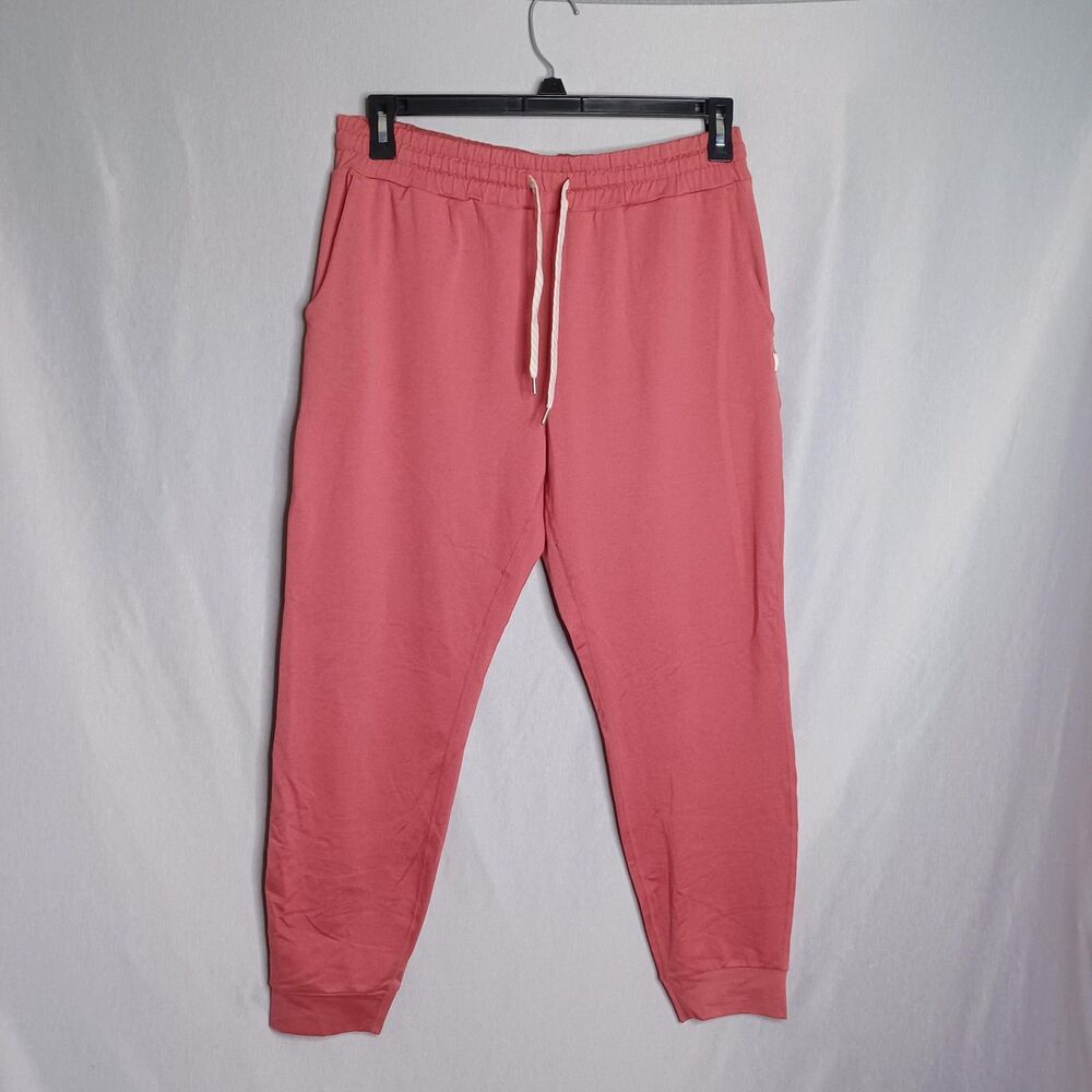 Vuori Jogger Pants Womens Large Pink Knit Elastic Waist Lounge Yoga Soft Stretch